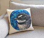 Cushion Blanket - Round Fantail Blue
