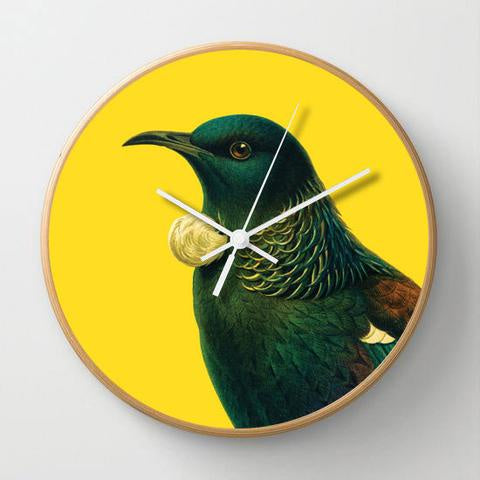 Wooden Framed Clock  - Bright Tui