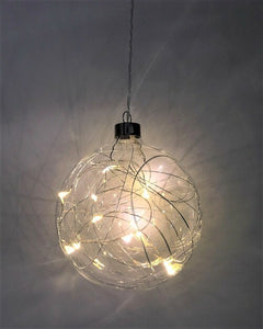 Silver Thread 12m Clear Sphere Hanging Glass Light