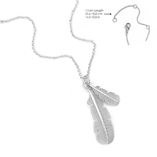 Silver Huia Feather Necklace