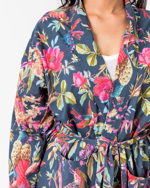 Cotton Kimono Paradise Bluestone