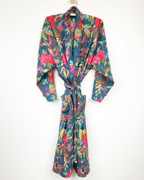 Cotton Kimono Paradise Bluestone