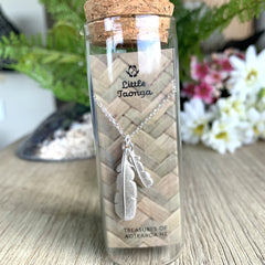 Silver Huia Feather Necklace