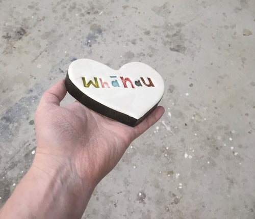 Ceramic Floating Heart Tile - Whānau