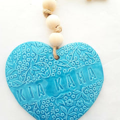 Handmade Ceramic Heart Kia Kaha NZ Made Ceramics