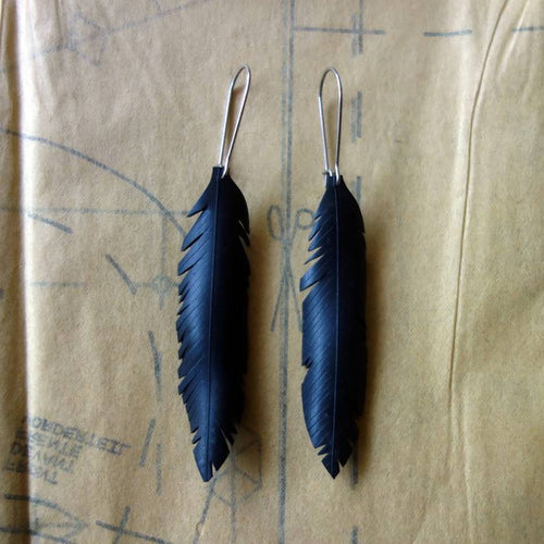 Upcycled Feather Earrings Plain