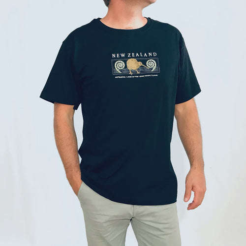 Mens T Shirt - Embroided Kiwi