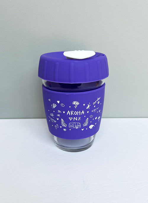 Reusable Glass Cup - Purple