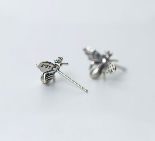Sterling Silver Queen Bee Studs