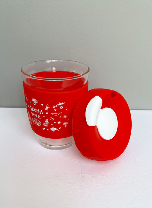 Reusable Glass Cup - Red