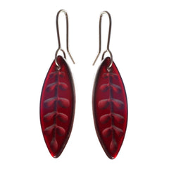 Glass Kowhai Leaf Earrings