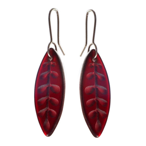 Glass Kowhai Leaf Earrings