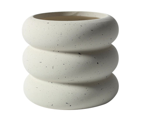 Ceramic Planter Doughnut - Whitesand
